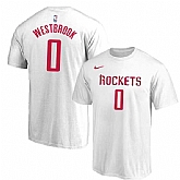 Houston Rockets 0 Russell Westbrook White Nike T-Shirt,baseball caps,new era cap wholesale,wholesale hats